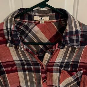 Ya Los Angeles plaid women’s top 3/4 sleeve gently worn
